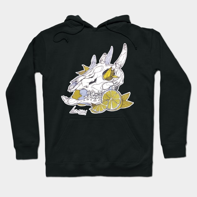 MorbidiTea - Lemon with Four Horned Antelope Skull Hoodie by MicaelaDawn